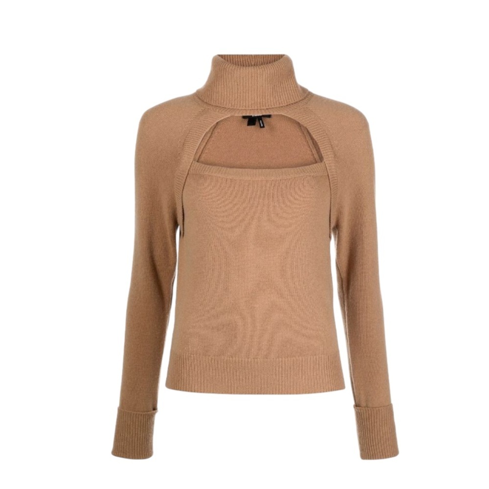 PAIGE cut-out detail roll-neck sweater